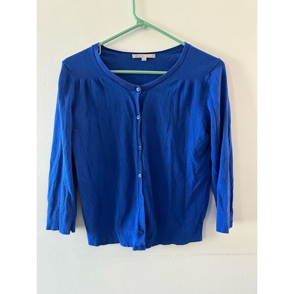 Gap Sweater Women's Small Blue Cardigan Cotton Academia Preppy Twee Office - Picture 1 of 7